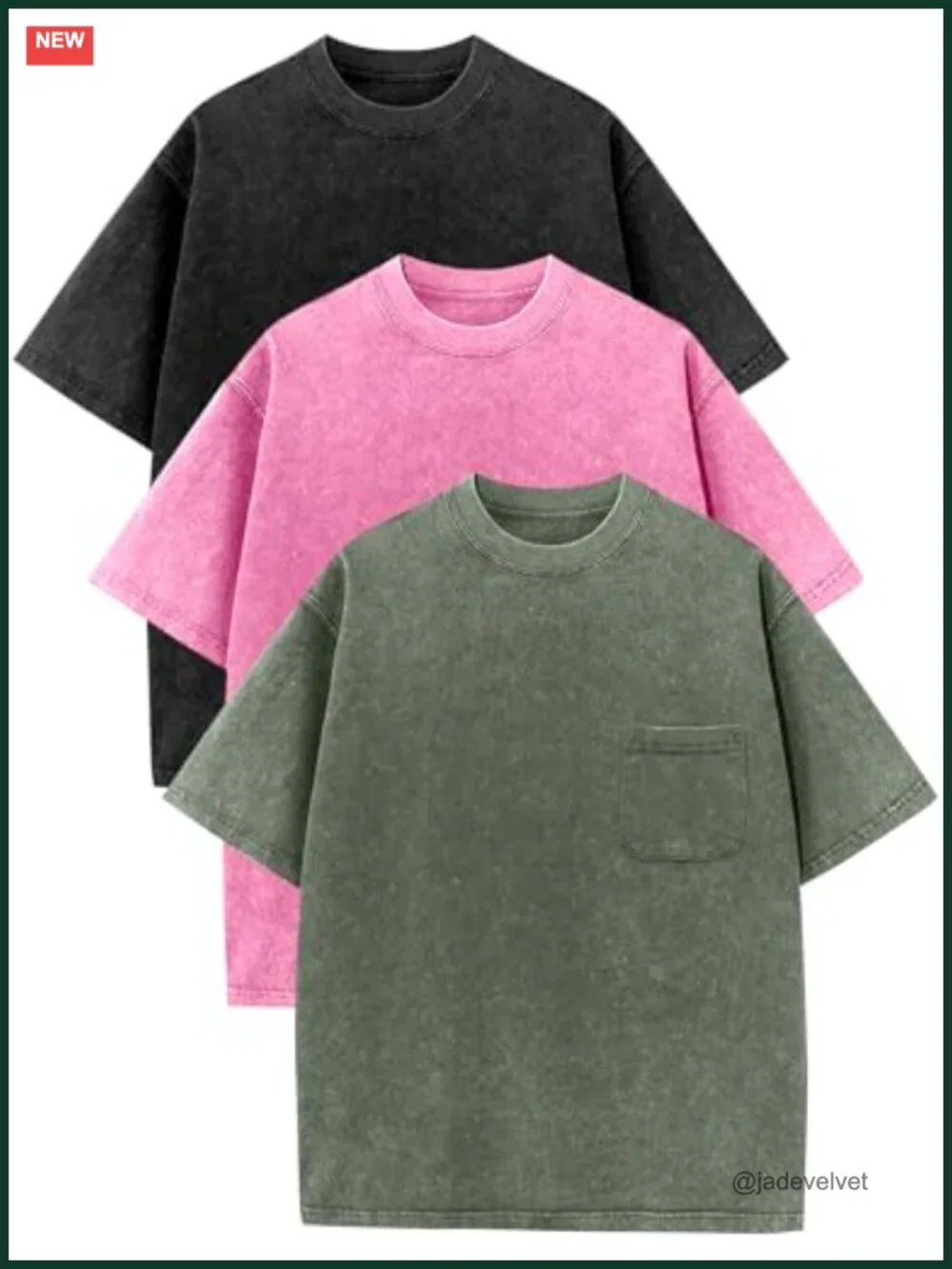 3 Pack Unisex Kids Short Sleeve Crewneck Tees Acid Washed Cotton T-Shirts